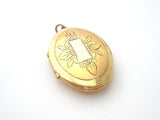 Vintage Gold Plated Oval Locket Pendant - The Jewelry Lady's Store