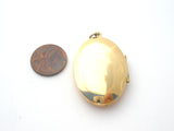 Vintage Gold Plated Oval Locket Pendant - The Jewelry Lady's Store