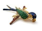 Vintage Sphinx Enamel & Rhinestone Bird Brooch - The Jewelry Lady's Store