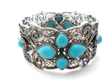 Vintage Turquoise Sterling Silver Bangle Bracelet
