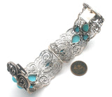 Vintage Turquoise Sterling Silver Bangle Bracelet