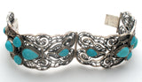 Vintage Turquoise Sterling Silver Bangle Bracelet