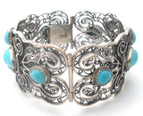 Vintage Turquoise Sterling Silver Bangle Bracelet