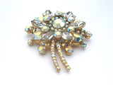 Juliana Aurora Borealis Rhinestone Flower Brooch Pin