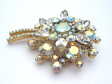 Juliana Aurora Borealis Rhinestone Flower Brooch Pin