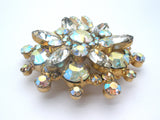 Juliana Aurora Borealis Rhinestone Flower Brooch Pin