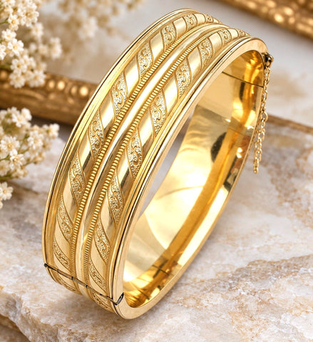 Vintage 10K Gold Filled Bangle Bracelet 1/20 12K