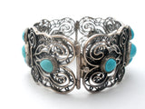 Vintage Turquoise Sterling Silver Bangle Bracelet