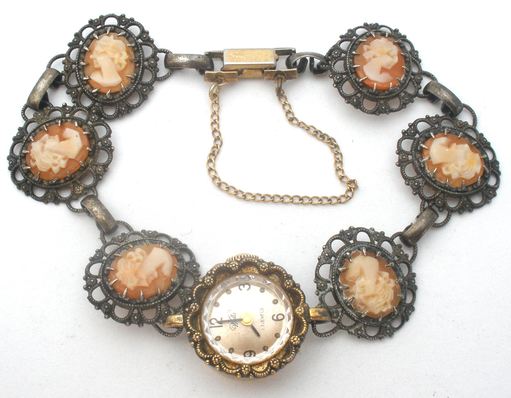 Vintage Wells Sterling Silver 10K G.F. Bracelet Watch - The Jewelry Lady's Store