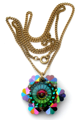 Watermelon Crystal Pendant Necklace Vintage