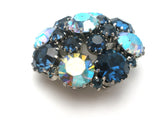 Weiss Blue Rhinestone Brooch Pin Vintage - The Jewelry Lady's Store