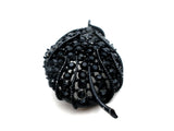 Leaf Brooch Jewelry Set Black Enamel & Rhinestones - The Jewelry Lady's Store