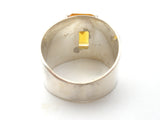 Wide Citrine Sterling Silver Cigar Band Ring Size 8 - The Jewelry Lady's Store