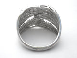 Wide Diamond Ring Sterling Silver Size 10
