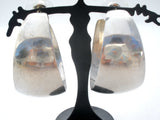Wide Hoop Earrings Sterling Silver Vintage - The Jewelry Lady's Store