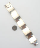 Wide Sterling Silver Panel Bracelet Vintage - The Jewelry Lady's Store