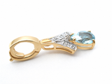 Blue Topaz & Diamond 10K Gold Enhancer Pendant