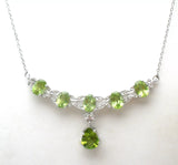 Peridot & Diamond Lavalier Necklace 18" - The Jewelry Lady's Store