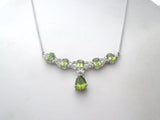 Peridot & Diamond Lavalier Necklace 18" - The Jewelry Lady's Store