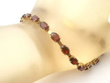 Garnet Tennis Bracelet 10K Yellow Gold Vintage - The Jewelry Lady's Store