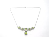 Peridot & Diamond Lavalier Necklace 18" - The Jewelry Lady's Store