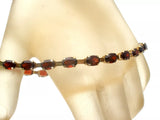 Garnet Tennis Bracelet 10K Yellow Gold Vintage - The Jewelry Lady's Store