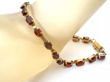 Garnet Tennis Bracelet 10K Yellow Gold Vintage - The Jewelry Lady's Store