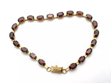 Garnet Tennis Bracelet 10K Yellow Gold Vintage - The Jewelry Lady's Store