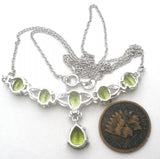 Peridot & Diamond Lavalier Necklace 18" - The Jewelry Lady's Store