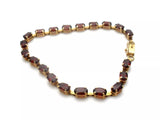 Garnet Tennis Bracelet 10K Yellow Gold Vintage - The Jewelry Lady's Store