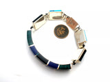 Taxco Bracelet Black Onyx Lapis Malachite Vintage - The Jewelry Lady's Store