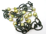 14K Gold Over Sterling Green Pearl Necklace Designs by Veronica - The Jewelry Lady's Store
