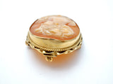 14K Gold Carved Shell Cameo Vintage Pendant Brooch - The Jewelry Lady's Store