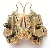 14K Gold Victorian Pierced Dangle Earrings - The Jewelry Lady's Store