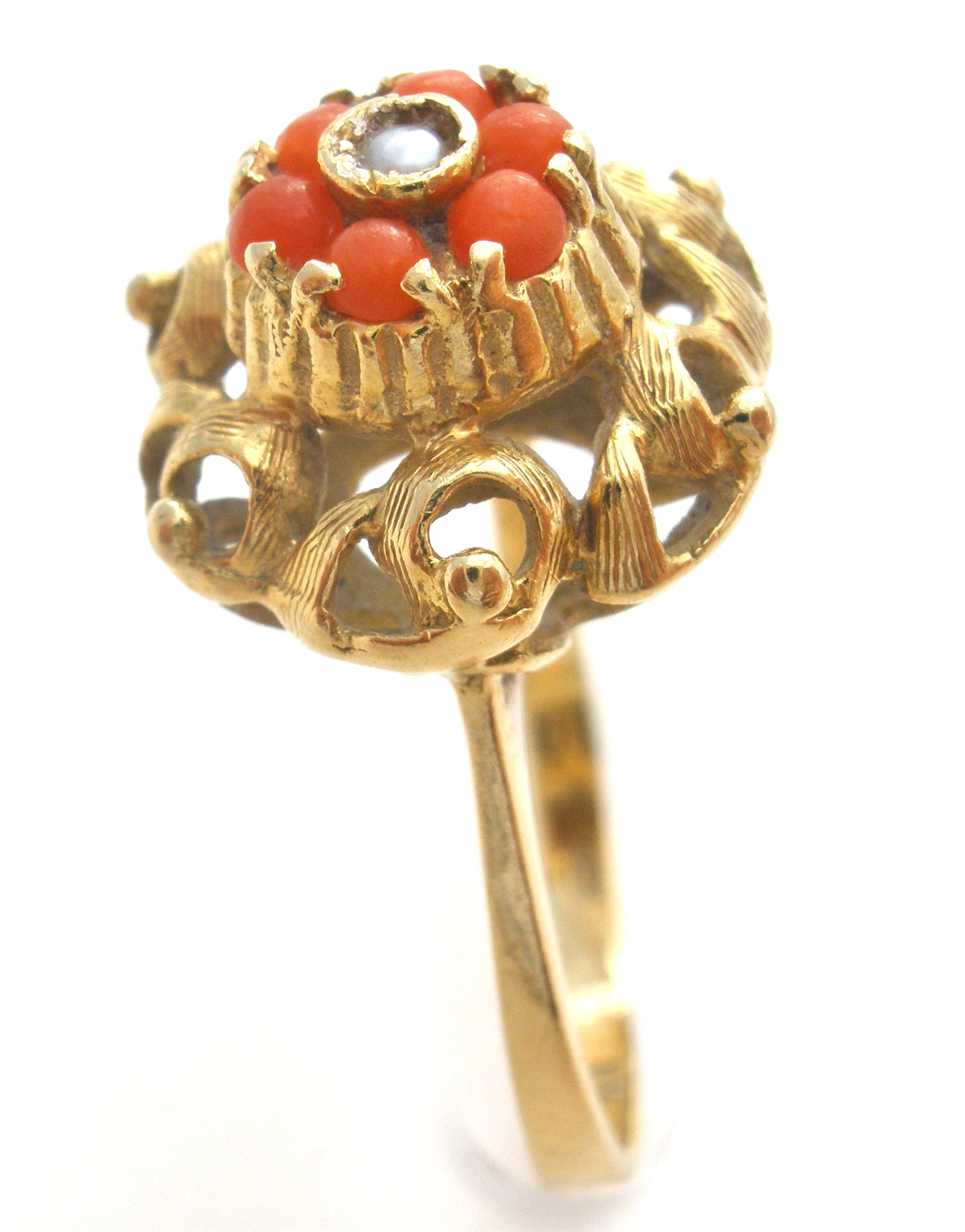 Buy Golden Jadau Statement Ring / Sabyasachi Pearl Ring / Matte Gold  Cocktail Ring / Bridal Ring / Rajwadi Ring / Jadau Rajasthani Ring Online  in India - Etsy