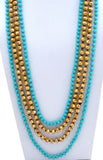 2 Blue & Gold Crystal Bead Necklaces - The Jewelry Lady's Store