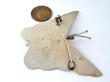 Abalone Shell Butterfly Brooch Pin Sterling Silver Vintage - The Jewelry Lady's Store