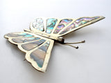 Abalone Shell Butterfly Brooch Pin Sterling Silver Vintage - The Jewelry Lady's Store