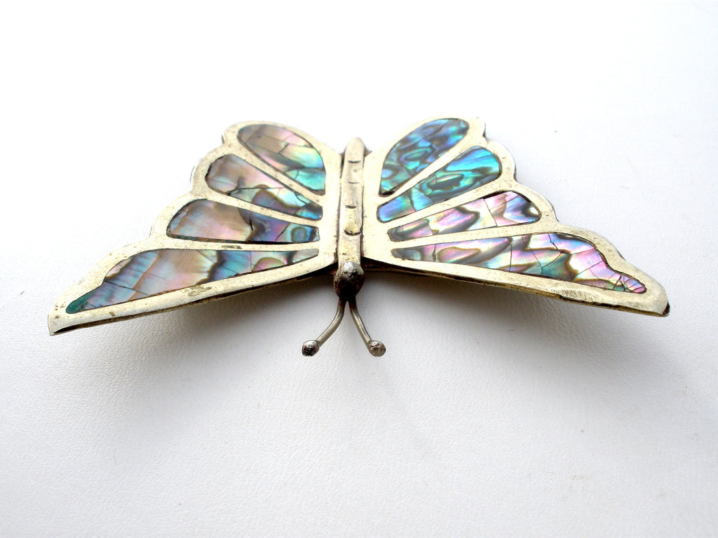 Abalone Shell Butterfly Brooch Pin Sterling Silver Vintage – The Jewelry  Lady's Store