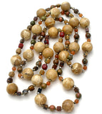 Agate Jasper & Carnelian Bead Necklace 34" - The Jewelry Lady's Store