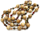 Agate Jasper & Carnelian Bead Necklace 34" - The Jewelry Lady's Store