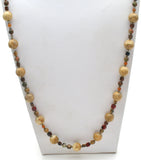 Agate Jasper & Carnelian Bead Necklace 34" - The Jewelry Lady's Store