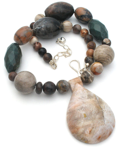 Agate & Jasper Bead Necklace by Jay King