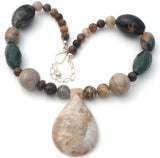 Agate & Jasper Bead Necklace by Jay King - The Jewelry Lady's Store