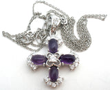 Amethyst CZ Sterling Silver Necklace 20" - The Jewelry Lady's Store