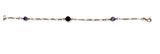 Amethyst Bead Figaro Bracelet Sterling Silver - The Jewelry Lady's Store