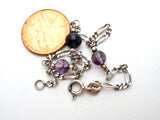 Amethyst Bead Figaro Bracelet Sterling Silver - The Jewelry Lady's Store