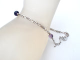 Amethyst Bead Figaro Bracelet Sterling Silver - The Jewelry Lady's Store
