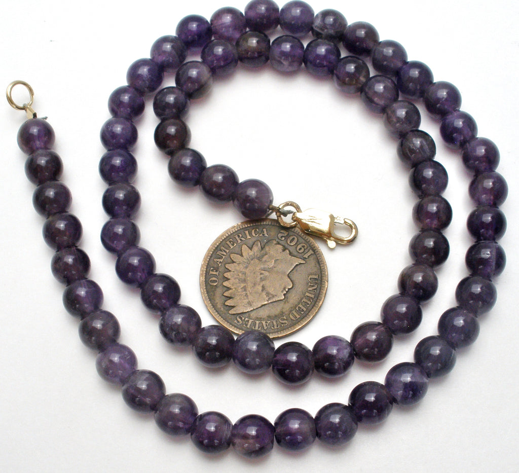 Amethyst Bead Necklace 15.5 Vintage 14K G.F. – The Jewelry Lady's Store