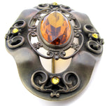 Antique Brass Citrine Brooch Pin - The Jewelry Lady's Store